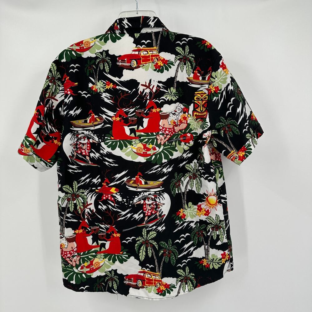 SSLR Mens Hawaiian Christmas Shirt Holiday Aloha Santa Reindeer‎ Size M Festive - Picture 3 of 9